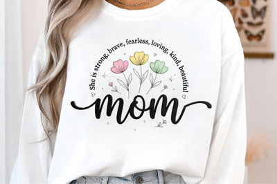 Mother's Day PNG, She is Strong Brave Sublimation designmaster24 