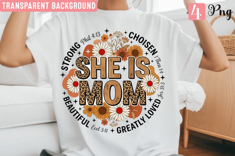 Mother's Day PNG,Faux Yarn Mother's Day png,She is Mom PNG,Mother's Day Sublimation Design,Mother's Day Shirt Design,Mother's Day Sublimation Designs,Mom Christian Shirt Design,She is mom Christian birble Verse Shirt,Christian Mom png Sublimation BlackCatsMedia 