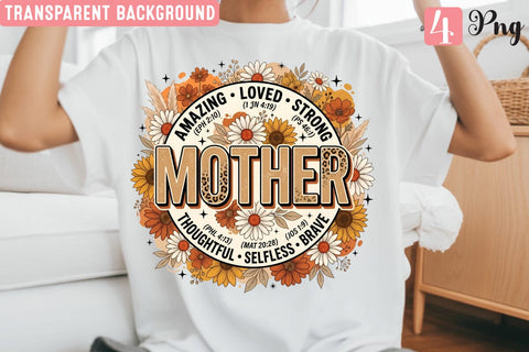 Mother's Day PNG,Faux Yarn Mother's Day png,She is Mom PNG,Mother's Day Sublimation Design,Mother's Day Shirt Design,Mother's Day Sublimation Designs,Mom Christian Shirt Design,She is mom Christian birble Verse Shirt,Christian Mom png Sublimation BlackCatsMedia 