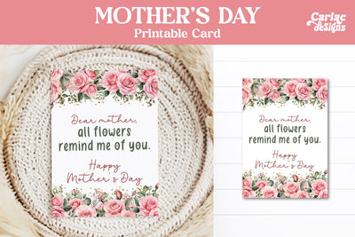 Mother's Day Printable Card Sublimation Carla C Designs 