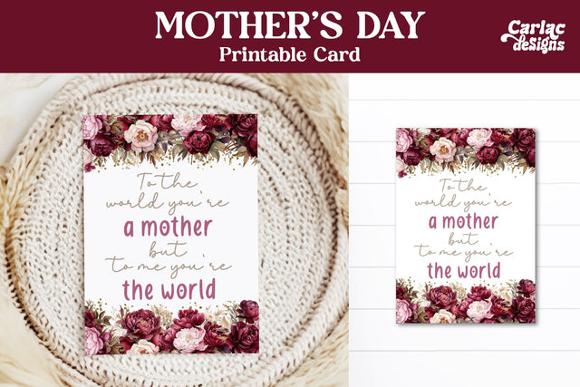 Mother's Day Printable Card Sublimation Carla C Designs 