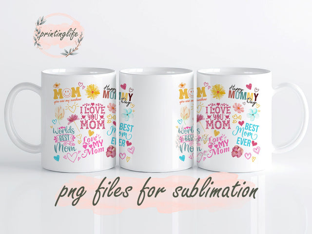 Mother's Day Quote Mom Quote Floral Breath Dragonfly Mug Wrap Design, Instant Digital Design Download Mug Wrap Design, Mug Design PNG Sublimation PrintingLife 