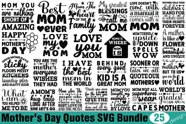 Mother's Day Quotes SVG Bundle SVG Angelina750 