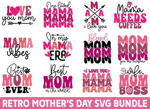 Mother's Day Retro SVG Bundle SVG CraftingStudio 