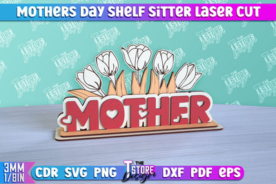 Mother’s Day Shelf Sign | 3D Shelf Sign | Gift for Grandma | CNC Files SVG The T Store Design 