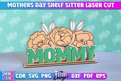 Mother’s Day Shelf Sign | 3D Shelf Sign | Gift for Grandma | CNC Files SVG The T Store Design 