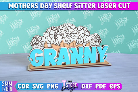 Mother’s Day Shelf Sign Bundle | 3D Shelf Sign | Gift for Grandma | CNC Files SVG The T Store Design 