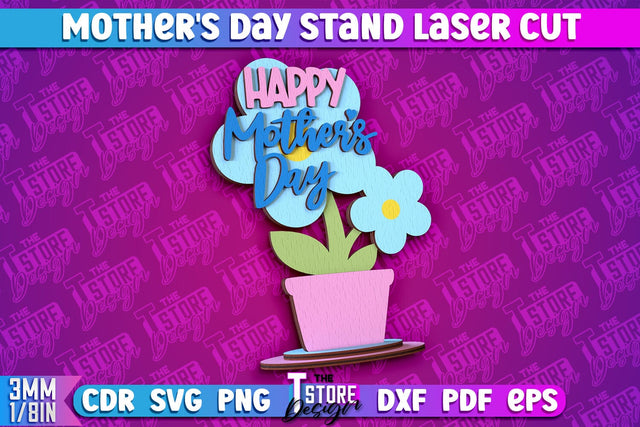 Mother's Day Stand | 3D Stand Laser Cut | Family Decor | CNC File SVG The T Store Design 
