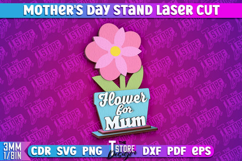 Mother's Day Stand Laser Cut Bundle | Mothers Day Flower Stand | 3D Flower Laser Design SVG The T Store Design 