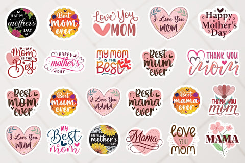 Mother's Day Stickers Bundle Sublimation CraftLabSVG 
