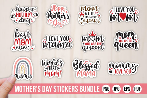 Mother's Day Stickers Bundle Sublimation CraftLabSVG 