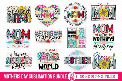 Mother's Day Sublimation Bundle PNG Sublimation CraftLabSVG 