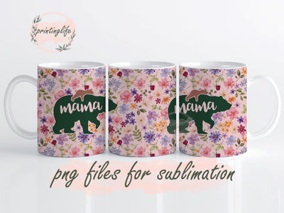 Mother's Day Sublimation Mama Design Digital Download Mom Life PNG Boho Floral Glitter Mug Wrap Design, Instant Digital Design Download Sublimation PrintingLife 