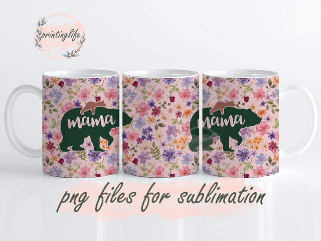 Mother's Day Sublimation Mama Design Digital Download Mom Life PNG Boho Floral Glitter Mug Wrap Design, Instant Digital Design Download Sublimation PrintingLife 