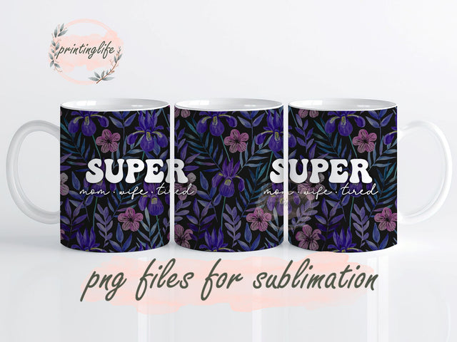 Mother's Day Sublimation Mama Design Digital Download Mom Life PNG Boho Floral Glitter Mug Wrap Design, Instant Digital Design Download Sublimation PrintingLife 