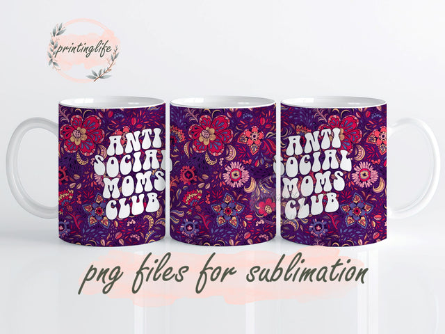 Mother's Day Sublimation Mama Design Digital Download Mom Life PNG Boho Floral Glitter Wrap Design, Instant Digital Design Download Mug Wrap Design, Mug Design PNG Sublimation PrintingLife 