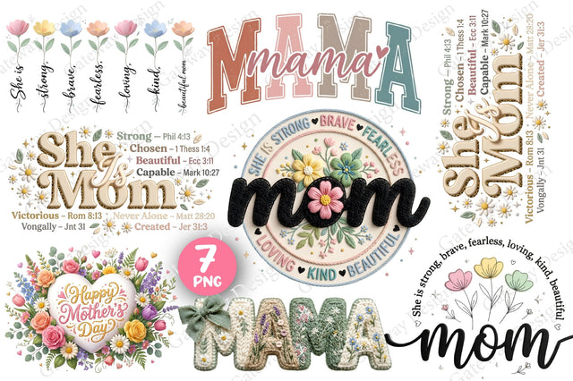 Mother's Day Sublimation, She is Mom PNG Sublimation, Mama Floral PNG, Sublimation designmaster24 