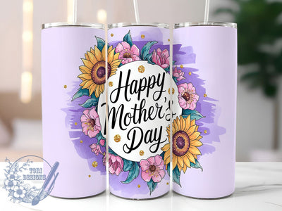 Mother's Day Sunflower Mom Tumbler, Sunflower Tumbler Wrap, 20oz Tumbler Sublimation, Mom Gift Idea, Floral Tumbler Design, Digital Tumbler Wrap, Sublimation Mom Gift Sublimation ToriDesigns 