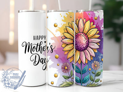 Mother's Day Sunflower Mom Tumbler, Sunflower Tumbler Wrap, 20oz Tumbler Sublimation, Mom Gift Idea, Floral Tumbler Design, Digital Tumbler Wrap, Sublimation Mom Gift Sublimation ToriDesigns 