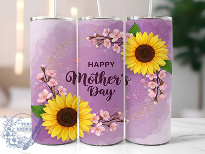 Mother's Day Sunflower Mom Tumbler, Sunflower Tumbler Wrap, 20oz Tumbler Sublimation, Mom Gift Idea, Floral Tumbler Design, Digital Tumbler Wrap, Sublimation Mom Gift Sublimation ToriDesigns 