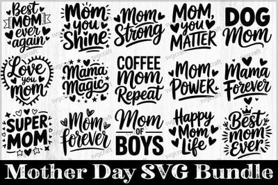 Mother’s Day SVG Bundle | Mom Quotes & Floral Designs SVG Svgcraft 