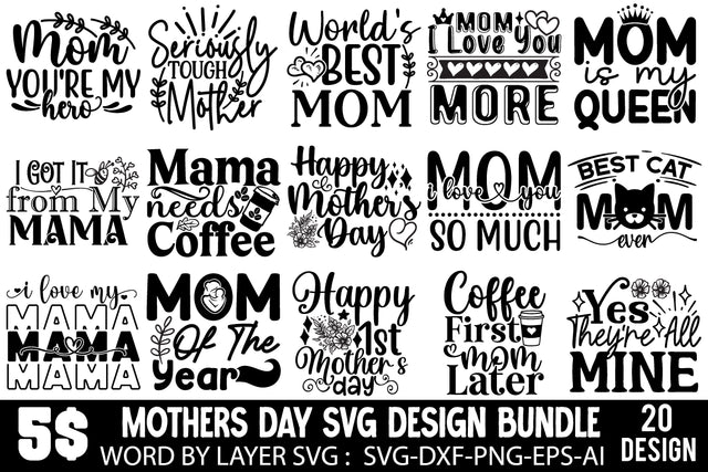 Mother's Day SVG Bundle, Mom SVG Bundle, Mother's Day T-shirt Design Bundle, Mother's Day Sublimation Design Bundle, Mother's Day Graphic Illustration , Mom Sublimation PNG Sublimation Insomnia Std 