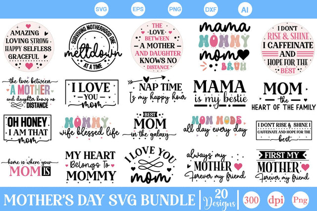 Mother's Day SVG Bundle, Mother's Day SVG Design, SVGs,Quotes and Sayings,Food & Drink,On Sale, Print & Cut SVG DesignPlante 503 