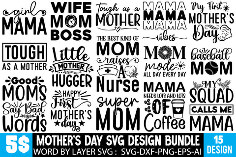 Mother's Day SVG Bundle, Mother's Day T-shirt Design Bundle, Mom SVG , Mom Sublimation, Mother's Day Qutes, Happy Mother's Day Sublimation Insomnia Std 