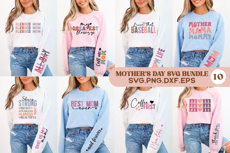 Mother's Day SVG Bundle, other’s Day Sleeve Png Bundle, Mother’s Day SVG Bundle SVG Crafty Ideas 