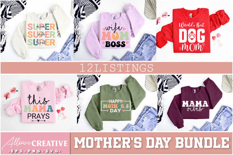 Mother's Day Svg Bundle, Retro Mother PNG, Blessed Mom Png, Mom Shirt, Sleeve Shirt, Christian Quote, Inspirational Quote, Sublimation, Bible Verse, Religious Saying, Christmas bundle SVG Creativeart88 