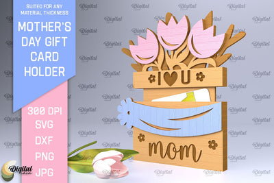Mother`s Day SVG. Gift Сard Holder Laser Cut SVG Evgenyia Guschina 