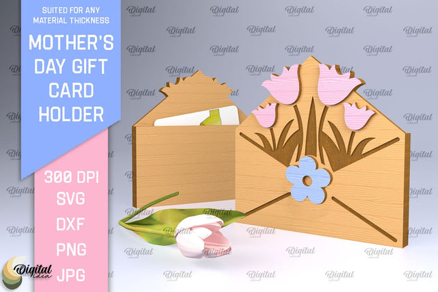 Mother`s Day SVG. Gift Сard Holder Laser Cut SVG Evgenyia Guschina 