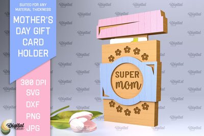 Mother`s Day SVG. Gift Сard Holder Laser Cut SVG Evgenyia Guschina 