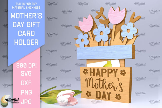 Mother`s Day SVG. Gift Сard Holder Laser Cut SVG Evgenyia Guschina 