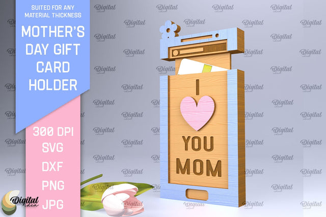 Mother`s Day SVG. Gift Сard Holder Laser Cut SVG Evgenyia Guschina 