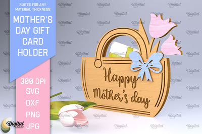 Mother`s Day SVG. Gift Сard Holder Laser Cut SVG Evgenyia Guschina 