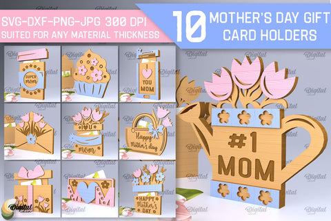 Mother`s Day SVG. Gift Сard Holders Laser Cut Bundle SVG Evgenyia Guschina 