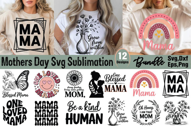 Mothers Day Svg Sublimation Bundle SVG Angelina750 