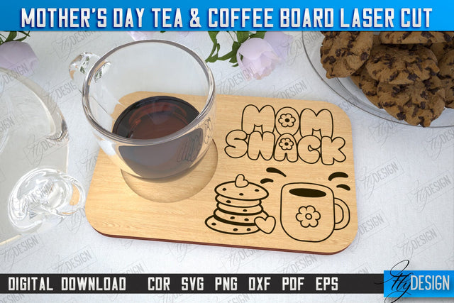 Mother's Day Tea & Coffee Board | Cup Coasters | Cup Holder | CNC File SVG Fly Design 