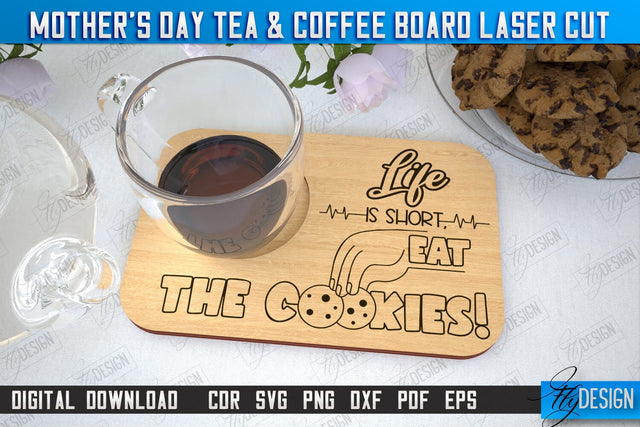 Mother's Day Tea & Coffee Board | Cup Coasters | Cup Holder | CNC File SVG Fly Design 