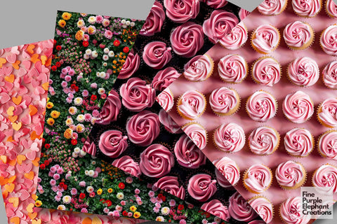 Mother's Day Texture Digital Paper | Mom Love Digital Pattern Fine Purple Elephant Creations 