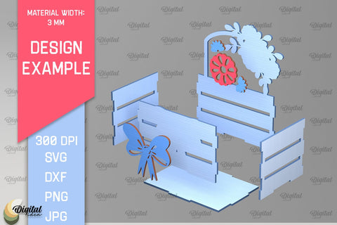 Mother's Day Treats Box SVG Bundle. 3D Gift Box Laser Cut SVG Evgenyia Guschina 