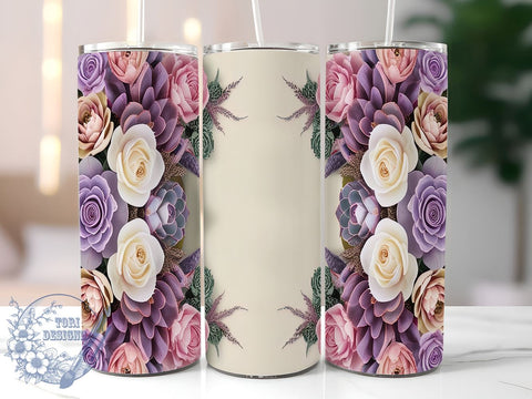 Mother's Day Tumbler, Personalized Tumbler Wrap, Lavender Flowers Design, 20oz Sublimation PNG, Floral Gift, Spring Drinkware, Custom Name Tumbler Sublimation ToriDesigns 
