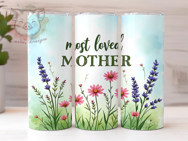 Mother's Day Tumbler, Wildflower Design, Mom Tumbler Wrap, Sublimation PNG, 20oz Tumbler, Best Mom Gift, Mama Tumbler, Floral Tumbler Sublimation Lara' s Designs 