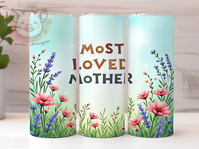 Mother's Day Tumbler, Wildflower Design, Mom Tumbler Wrap, Sublimation PNG, 20oz Tumbler, Best Mom Gift, Mama Tumbler, Floral Tumbler Sublimation Lara' s Designs 