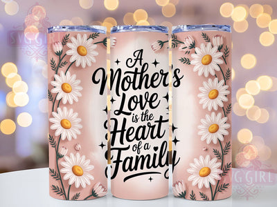 Mother’s Love 20oz Tumbler, Heart of Family Design, Sublimation Tumbler Wrap, 20oz Tumbler, Sentimental Mom Gift, Family Love Keepsake, Inspirational Motherhood Sublimation SvggirlplusArt 