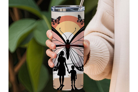 Mother's Love Butterfly 20oz Tumbler Sublimation DesignSVG 
