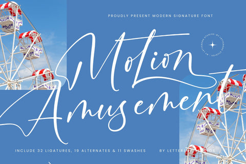 Motion Amusement - Modern Signature Font Font Letterena Studios 