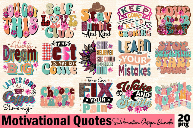 Motivation quotes sublimation Design Bundle Sublimation SVGArt 