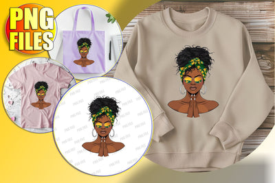 Motivational Afro Woman Portrait PNG Sublimation afrosvg 